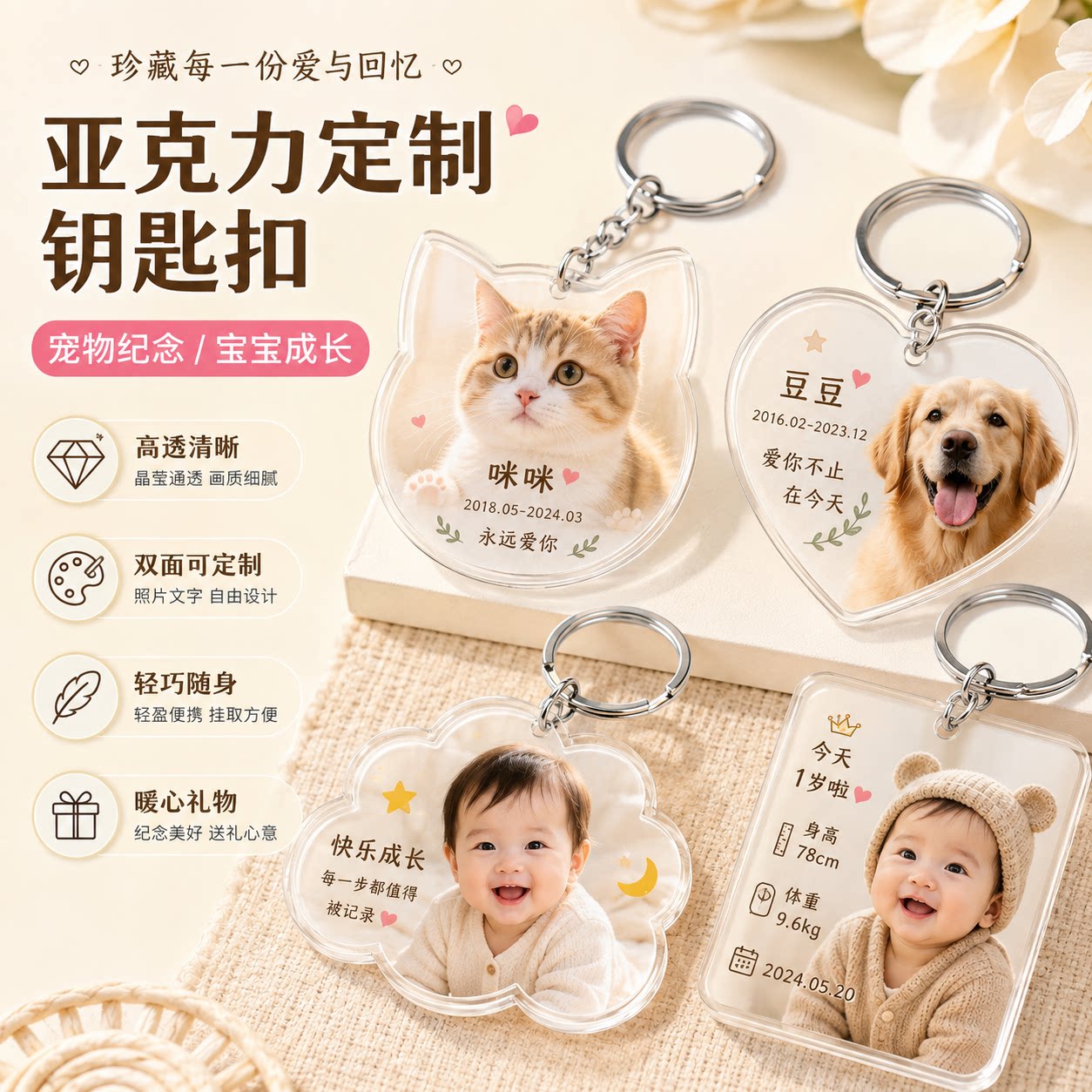 亚克力钥匙扣定制来图照片DIY图片