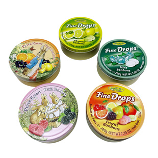 德国进口Woogie糖果彼得兔水果糖铁盒薄荷糖硬糖礼盒装零食高颜值