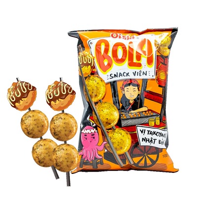 上好佳章鱼烧口味脆脆球100g越南进口网红休闲小吃章鱼小丸子零食