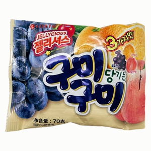 韩国进口乐天混合水果味软糖葡萄果汁橡皮糖零食儿童混装qq糖果