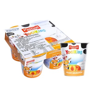 西班牙进口小小帕斯卡黄桃草莓香蕉风味酸奶120g*4杯办公休闲零食