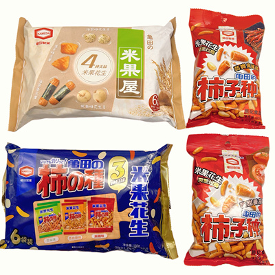 临期特价龟田制果柿种米果花生海苔卷米果屋网红怀旧儿童休闲零食