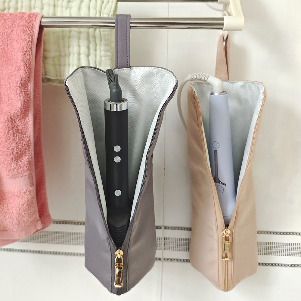 新款日式爆款防烫卷发棒收纳包简约时尚阻燃防温悬挂式收纳挂包