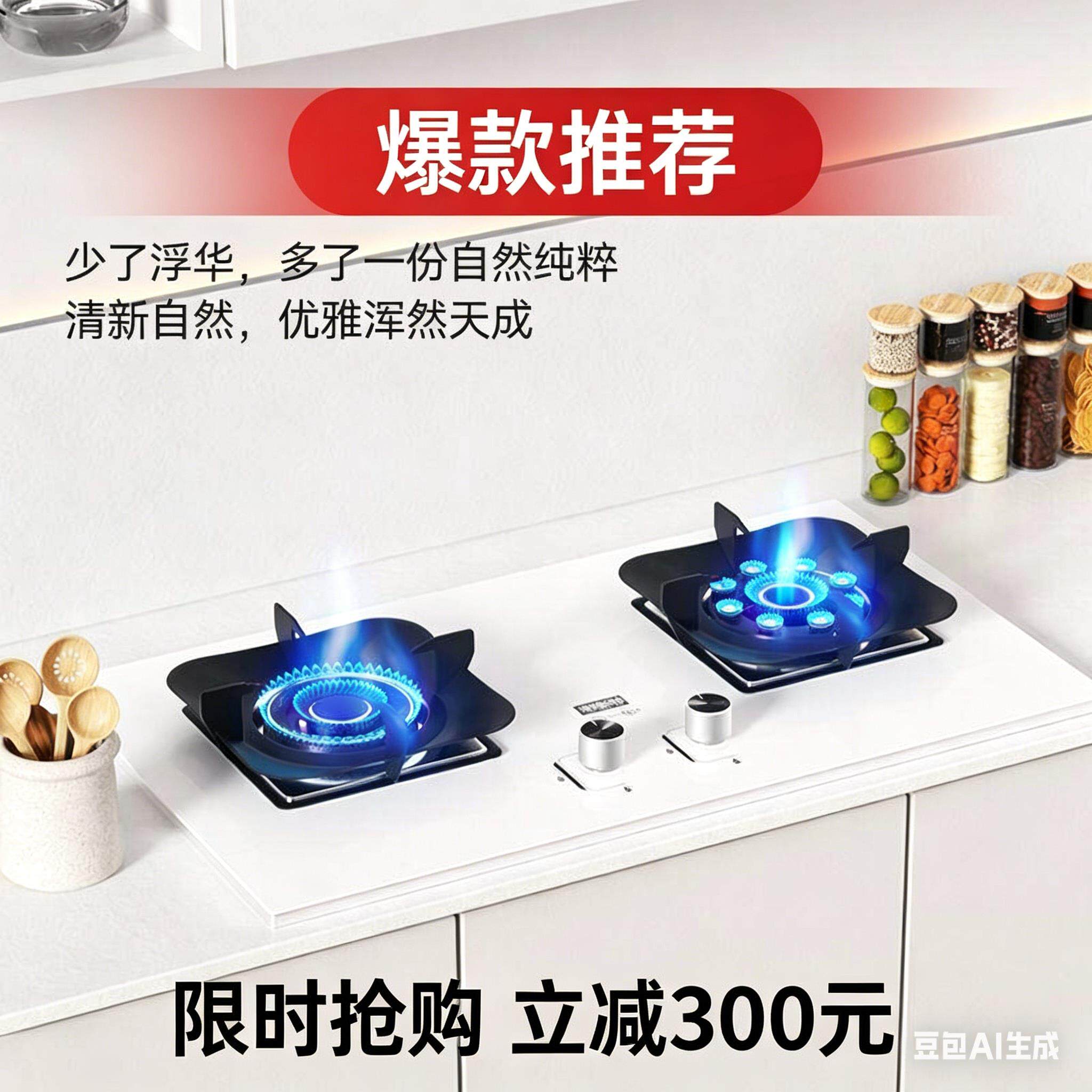 美甜好太太白色燃气灶双灶家用天然气炉灶液化气出租房大火力猛火