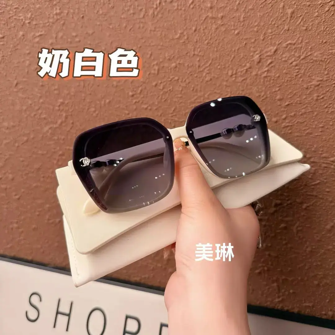 也古高清偏光高定细闪自带妆容感时尚墨镜防紫外线显脸小太阳镜子