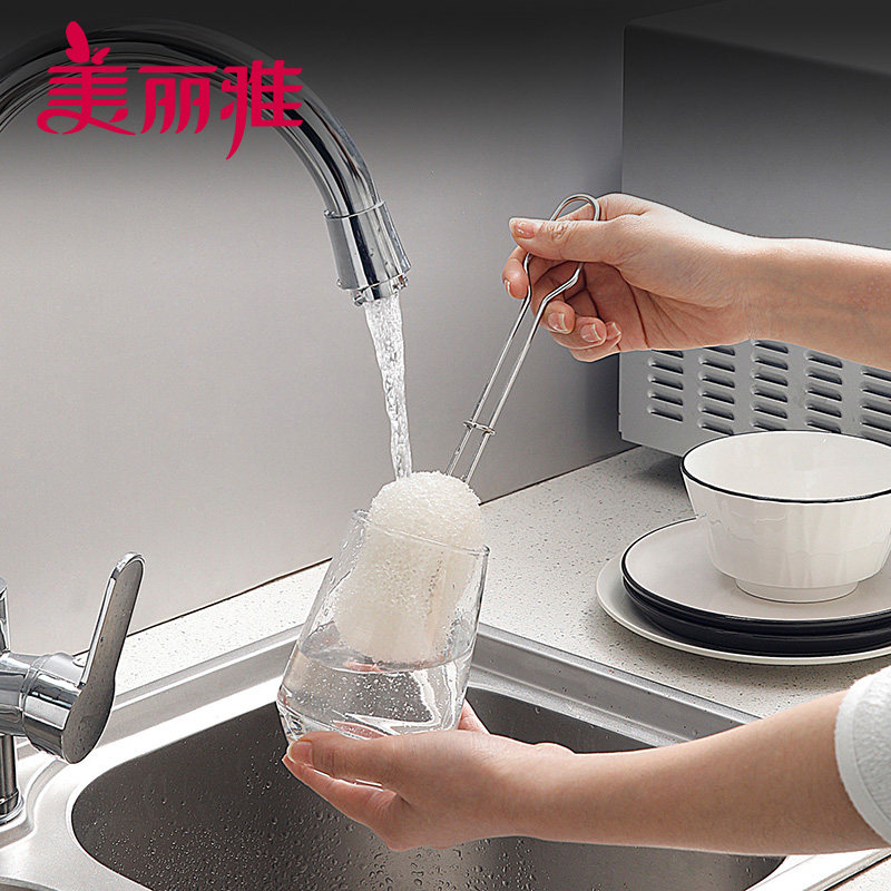 美丽雅不锈钢柄杯刷蜂窝海绵奶瓶刷家用保温杯茶水杯清洁刷赠刷头,家庭/个人清洁工具,杯刷/瓶刷,淘宝优惠券,粉丝福利购,淘宝优惠卷