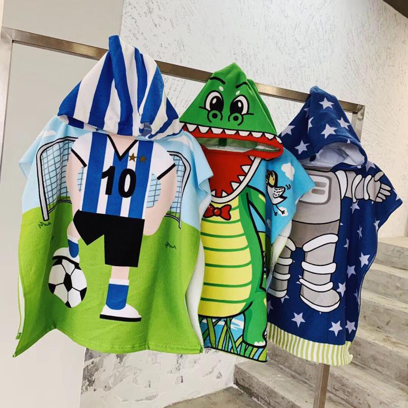 Baby Poncho Towel Hooded Surf Pool Towel Cartoon Child Bathr