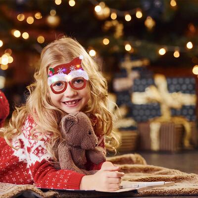 Christmas gift luminous glasses led light camera frames 镜框