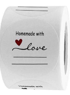 Homemade With Love Sticker With Lines For Writing Round