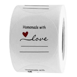 Homemade With Love Sticker With Lines For Writing Round
