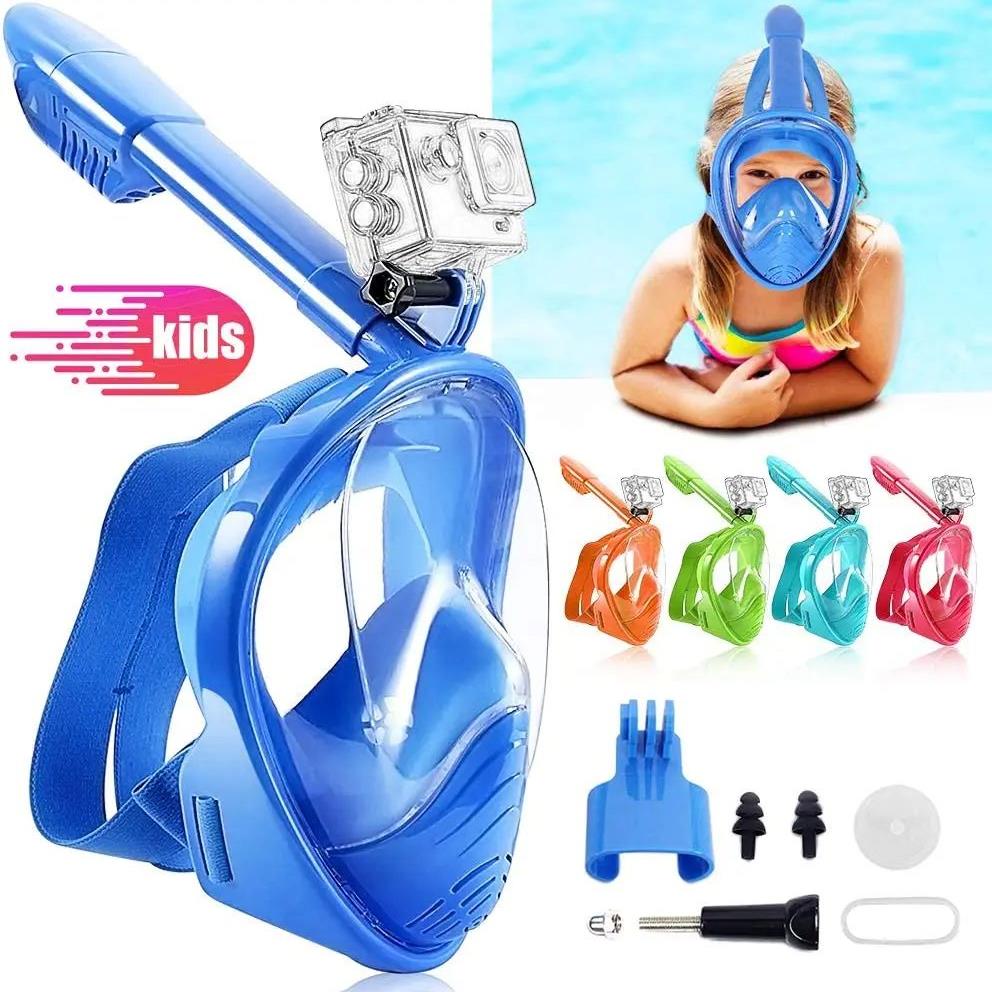 Full Face Kids Snorkel Mask Snorkeling Gear Diving Marsk wit图片