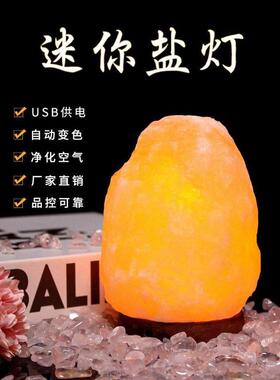 Himalaya salt led light crystal night lamp desk natural