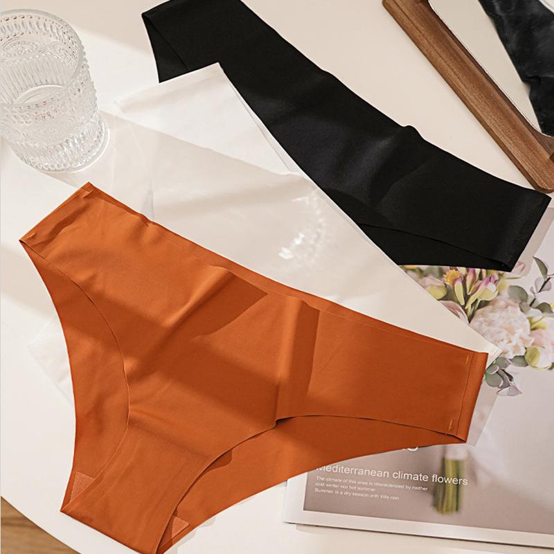 Seamless Ice Silk Underwear Ladies Low Waist Briefs Panties