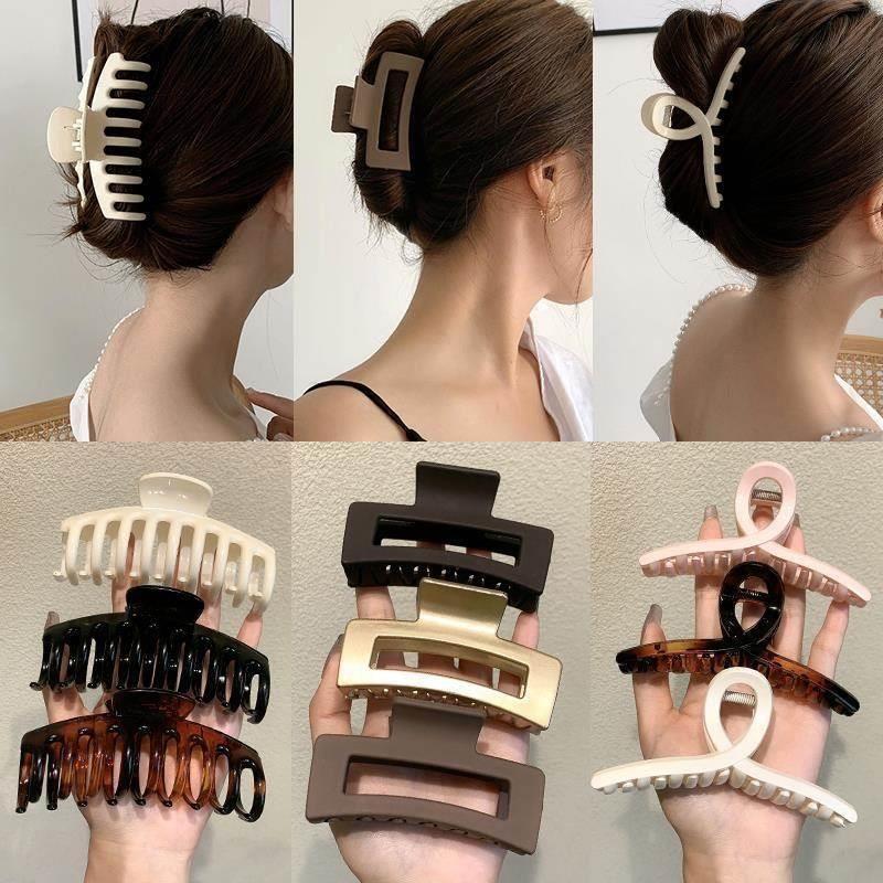 发夹Hot Sale Solid Color Claw Clip Large Barrette Crab Hair