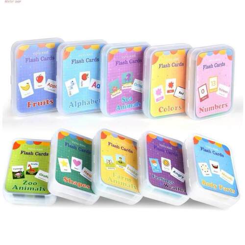 Kids Montessori Baby Learn English Word Card Flashcards
