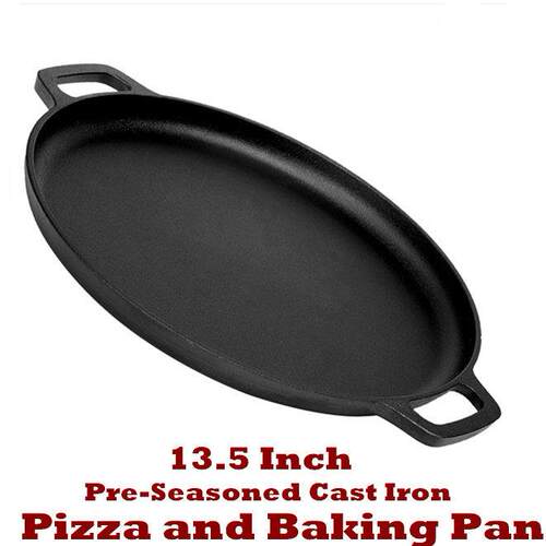 Cast Iron Pizza Baking Pan Stove Oven Grill Campfire