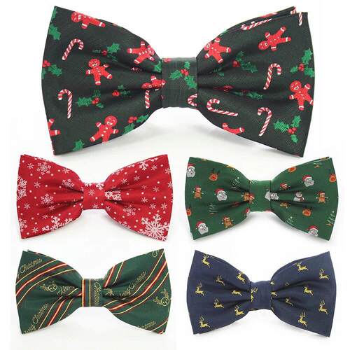 Christmas Bow Ties for Mens Shirt Snowflake Christ