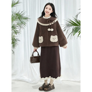 秋冬大学生女套装时尚洋气时髦半身裙两件套正装外套女装冬上衣