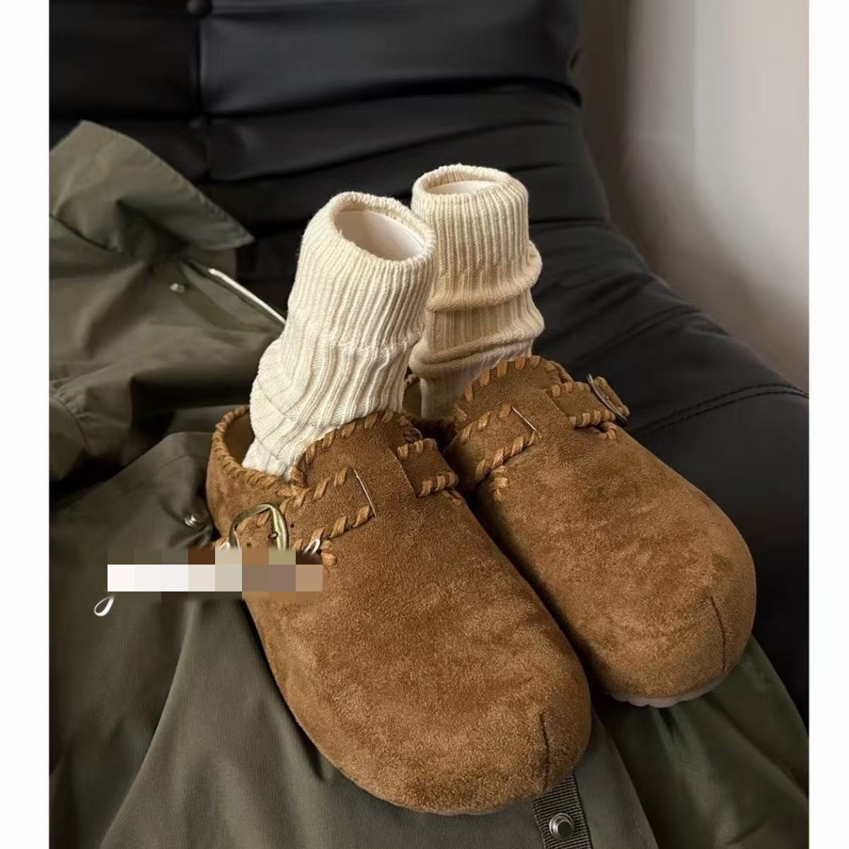 爆款厚底内增高勃肯鞋半拖女鞋2025秋季新款复古小众懒人包头拖鞋