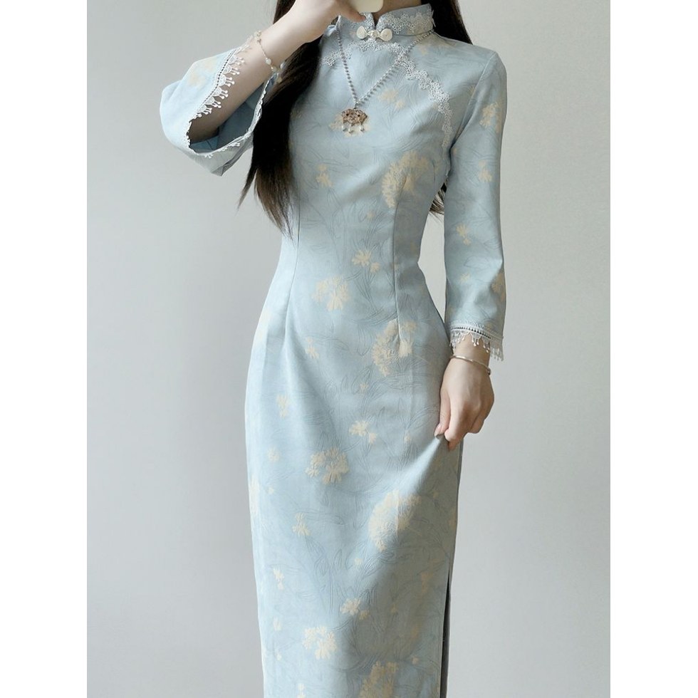 旗袍2025新款春秋新款新中式少女连衣裙改良版日常可以上班穿的