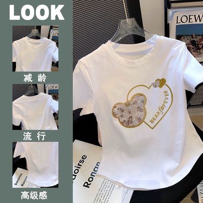 棉短袖t恤女夏季新款短款上衣