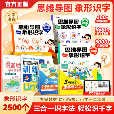 3分钟速记课本必会字 思维导图形象识字思维导图速记汉字生字开花生字组词小学生一二三四五六年级人教版同步课本教材扫码听写基础