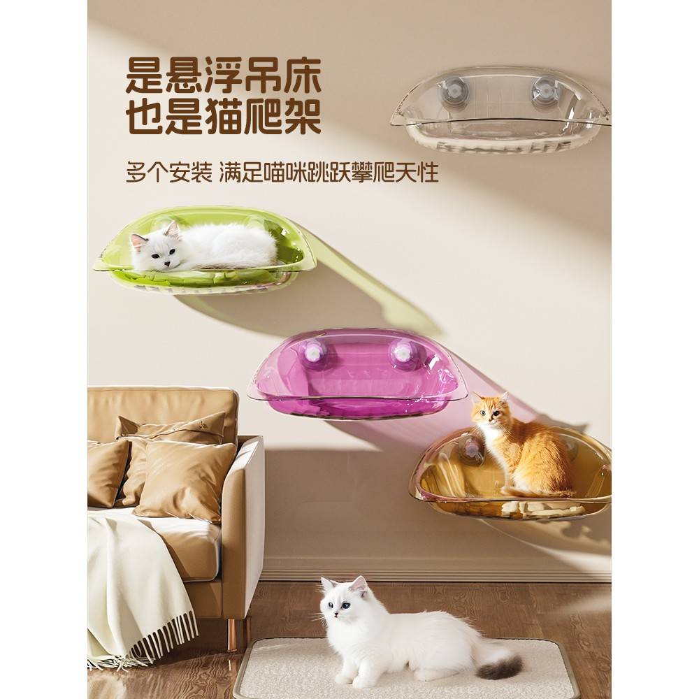 萌空尾猫吊猫咪无品牌/晒床神太阳边璃床玻架子户吸器盘猫猫窗窗