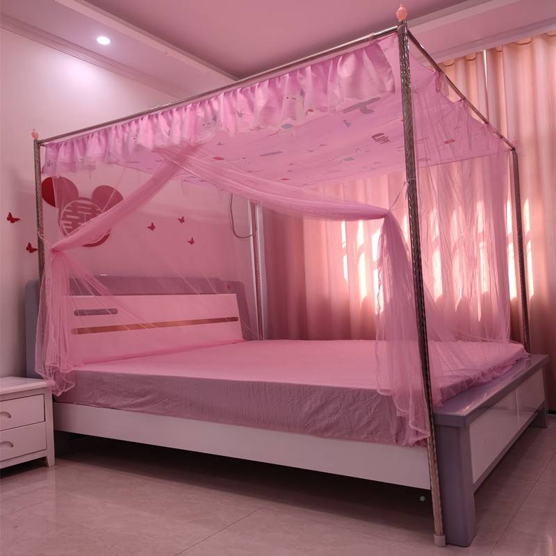 老家8m24695用穿杆单加门尘防开外顶蚊落帐地.5床/1式.1米双人加