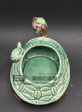大号长寿子母龟水仙花盆 石湾陶瓷公仔装饰品 工艺品人气包邮摆件