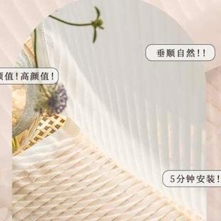 飘窗窗帘挂钩式 梦幻透光不透人白纱卧室竖百叶短帘 免打孔安装 日式