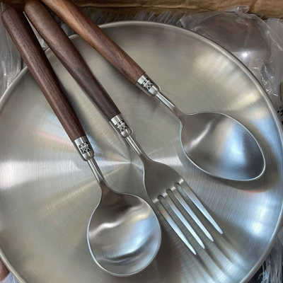 德国DOUBLEDELI304不锈钢西餐勺子叉子手柄家用吃饭勺汤勺甜品勺