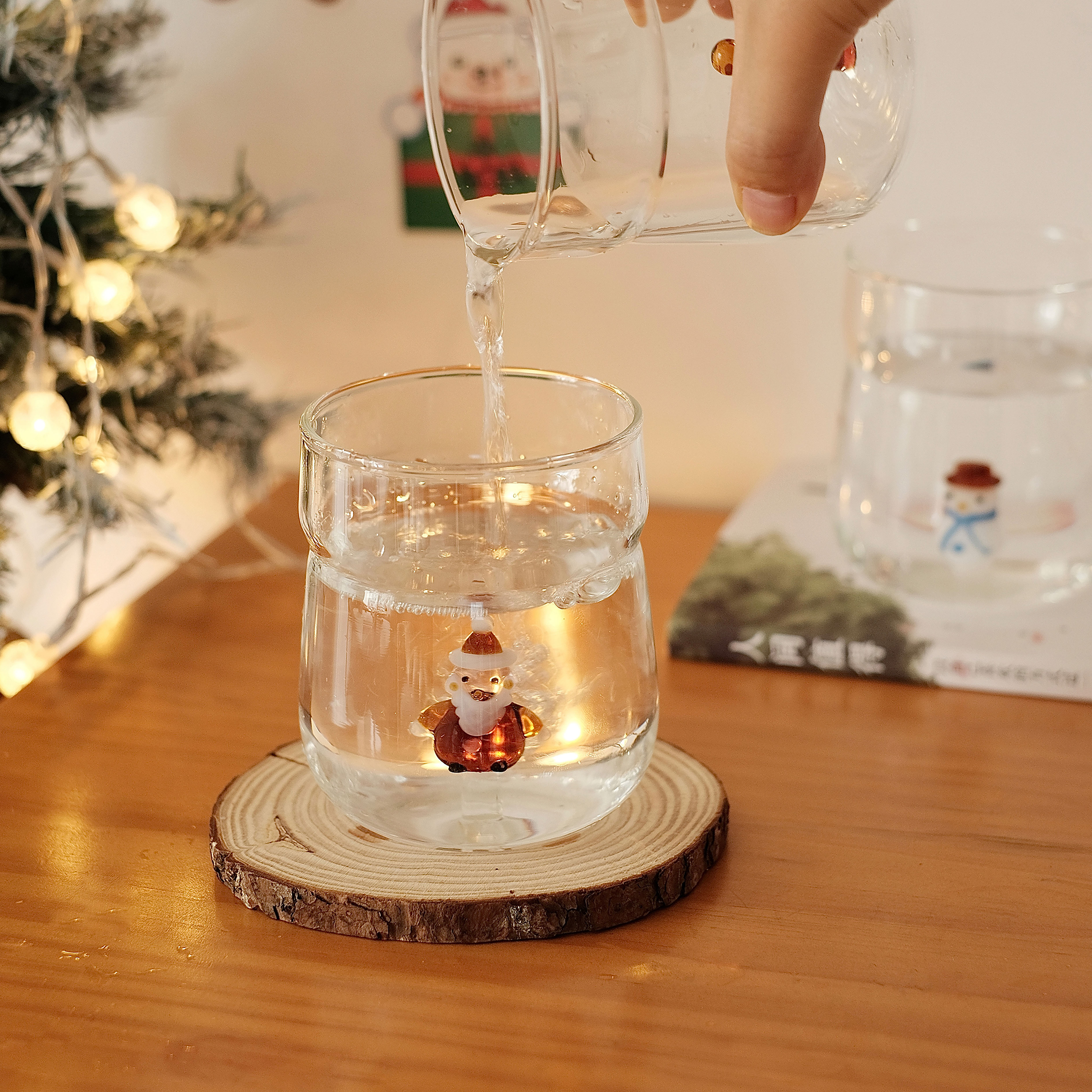 原创设计创意卡通立体圣诞玻璃杯高颜值可爱女生礼物牛奶杯送朋友