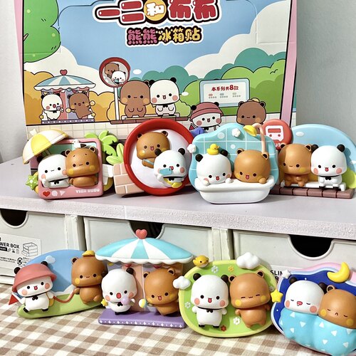 名创优品MINISO微次元一二和布布熊熊冰箱贴盲盒潮玩磁吸公仔摆件