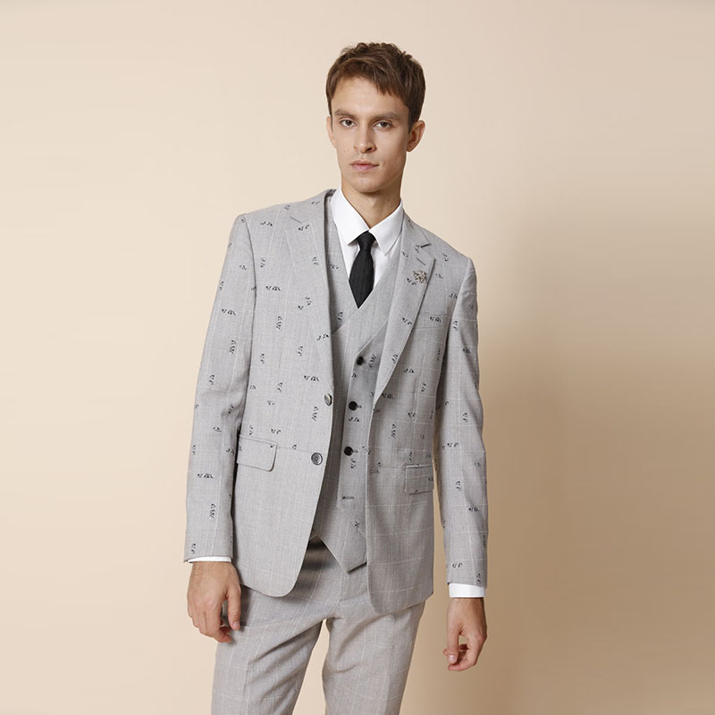 威雅西服RARE提花点缀