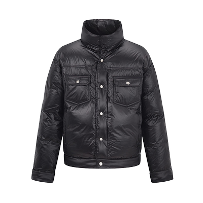 RARE威雅男装黑色立领面包服