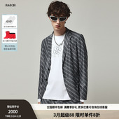 版 春夏修身 灰色双R满印轻薄休闲单西 奥莱 RARE威雅男装