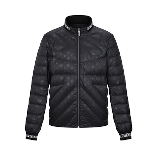 RARE威雅男装 秋冬合身版型黑色立领轻薄男士羽绒服