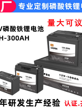 12v磷酸铁锂储能电池 20ah50ah100ah200ah太阳能光伏储能电源电瓶