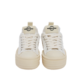 【明星同款】FORESHADOW 新款香草白平板厚底鞋百搭增高帆布鞋女