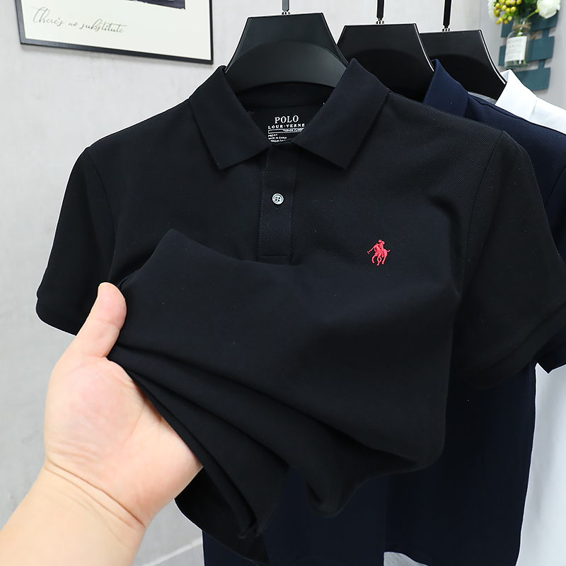 保罗刺绣polo衫男士短袖夏季纯棉