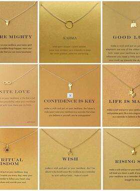 9 Style Gold Color Key Circle Necklace For Women Minimalist