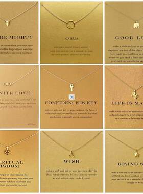 9 Style Gold Color Key Circle Necklace For Women Minimalist