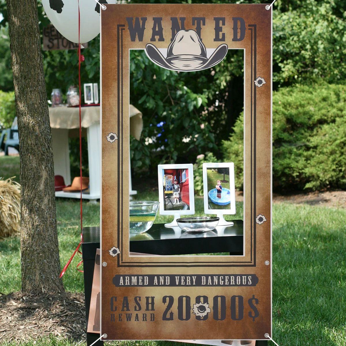 Western Cowboy Theme Party Photography Background Cloth Birt