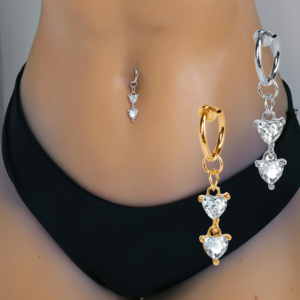 Heart Fake Belly Button Ring Fake Belly Piercing Butterfly