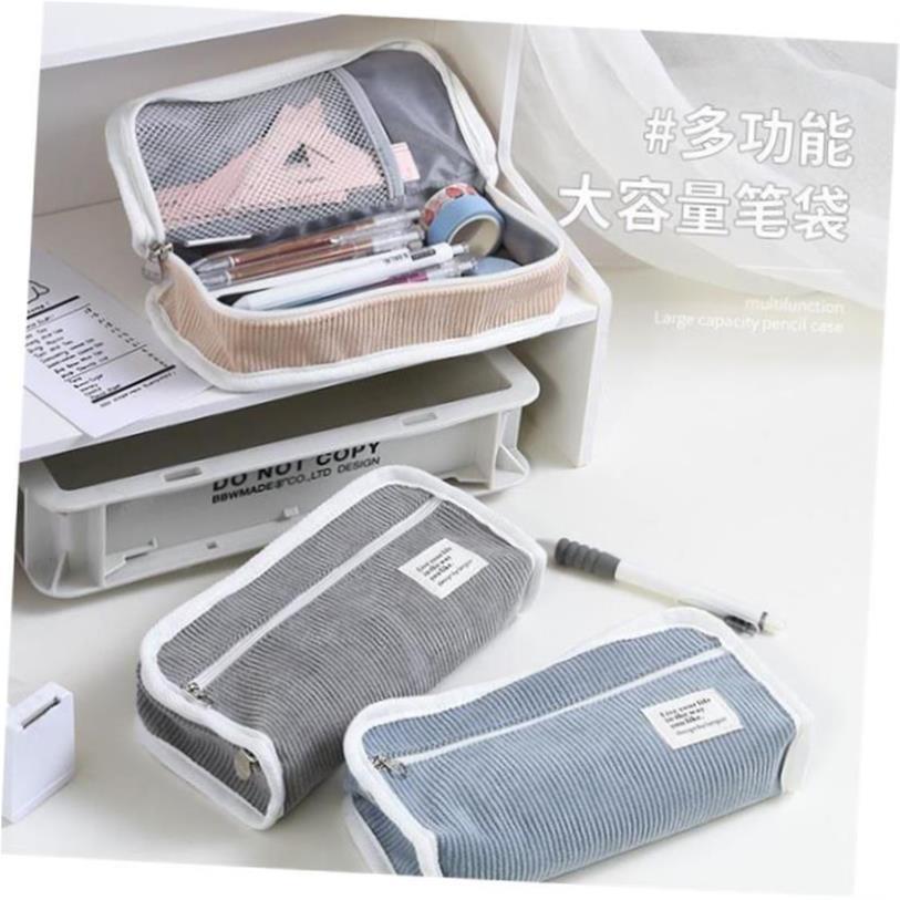 Large Capacity Pencil Case Kawaii Canvas Pencilcase School