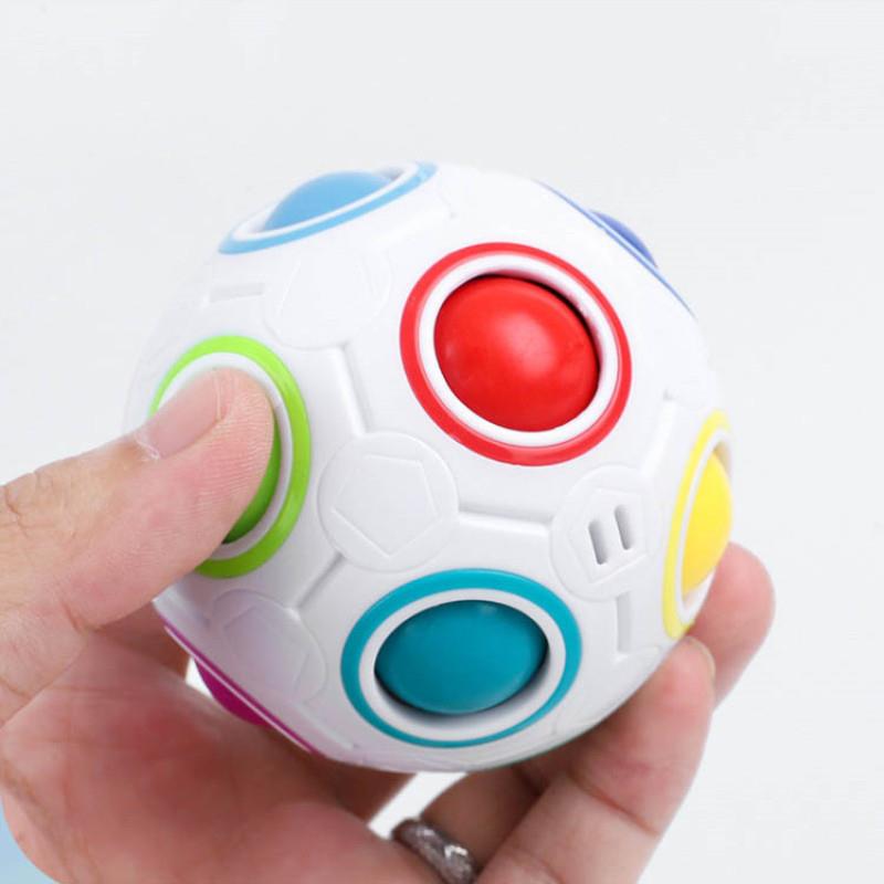 2pcs Puzzles magic rainbow ball Push Pop It  Fidget toy足球
