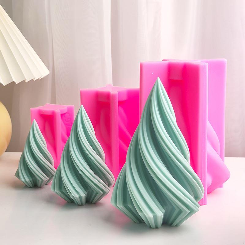 Large Rotary Cone Candle Mold DIY Christmas Tree Geometric S