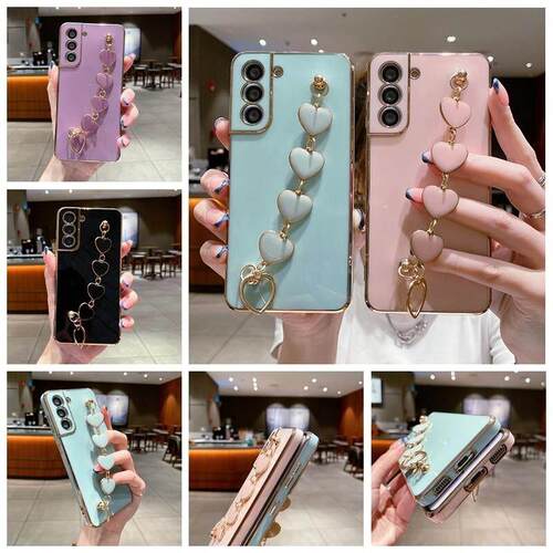 爱心手链适用三星A12电镀手机壳samsung s25 A16 A32 A73 case co