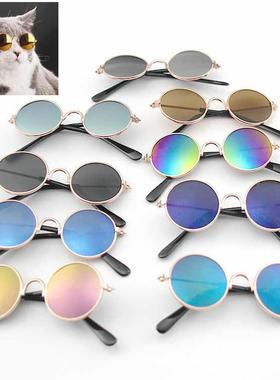 Pet Products Lovely Vintage Round Cat Sunglasses Reflection