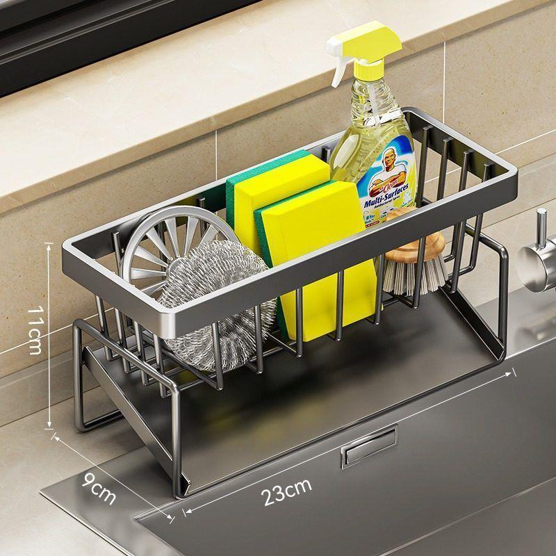 Sink Shelf Soap Sponge Drain Rack Kitchen Organizer Holder